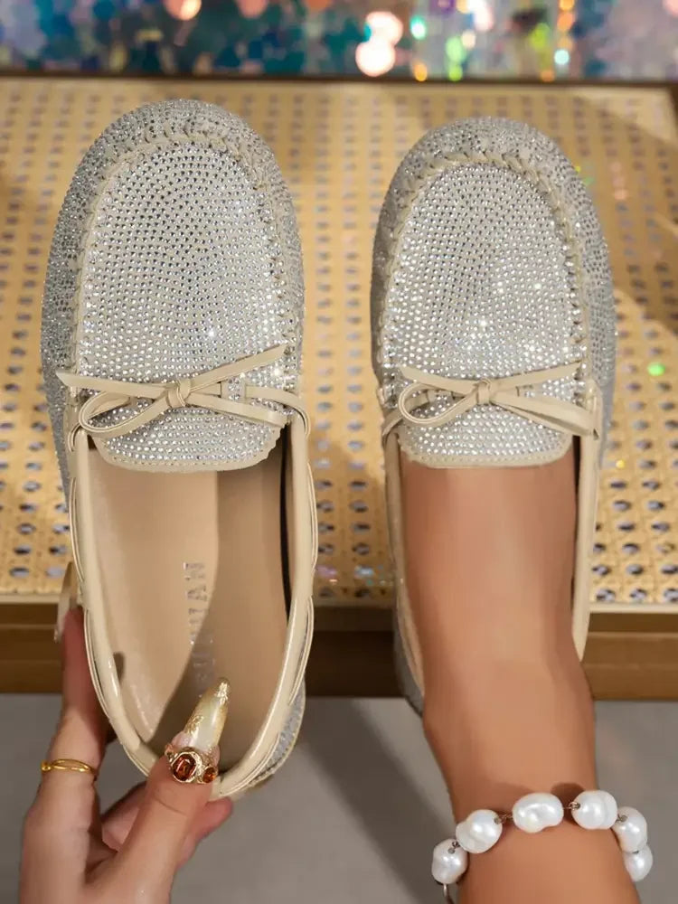 Bow Round Toe Flats Slip-Ons