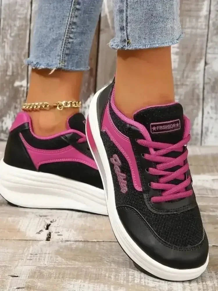 Breathable Lace Up Contrast Mesh Athletic - Update AvenueTrendsi100600934058153100600934058153Breathable Lace Up Contrast Mesh AthleticRose Red