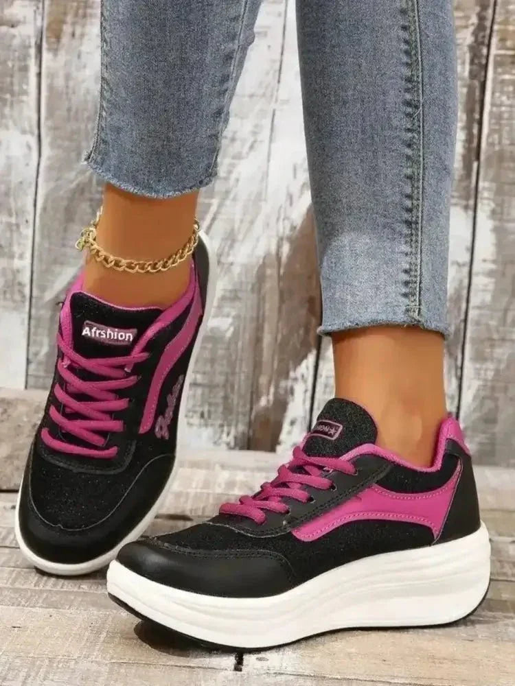 Breathable Lace Up Contrast Mesh Athletic - Update AvenueTrendsi100600934058153100600934058153Breathable Lace Up Contrast Mesh AthleticRose Red