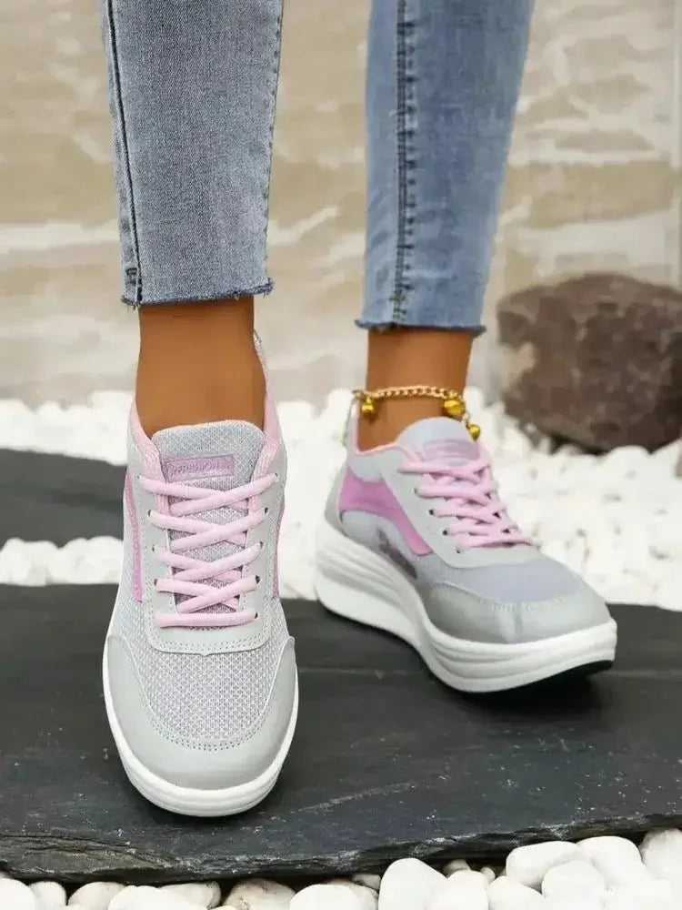 Breathable Lace Up Contrast Mesh Athletic - Update AvenueTrendsi100600934059739100600934059739Breathable Lace Up Contrast Mesh AthleticPink
