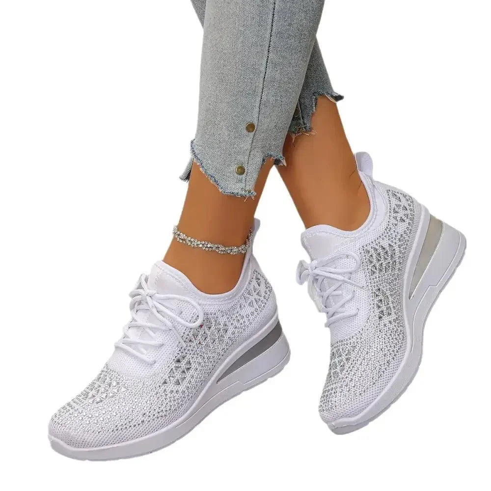 Breathable Mesh Rhinestone Wedge Athletic Sneakers - Update AvenueTrendsi100600479375198100600479375198Breathable Mesh Rhinestone Wedge Athletic SneakersSky Blue