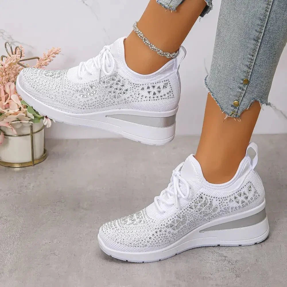 Breathable Mesh Rhinestone Wedge Athletic Sneakers - Update AvenueTrendsi100600479375198100600479375198Breathable Mesh Rhinestone Wedge Athletic SneakersSky Blue