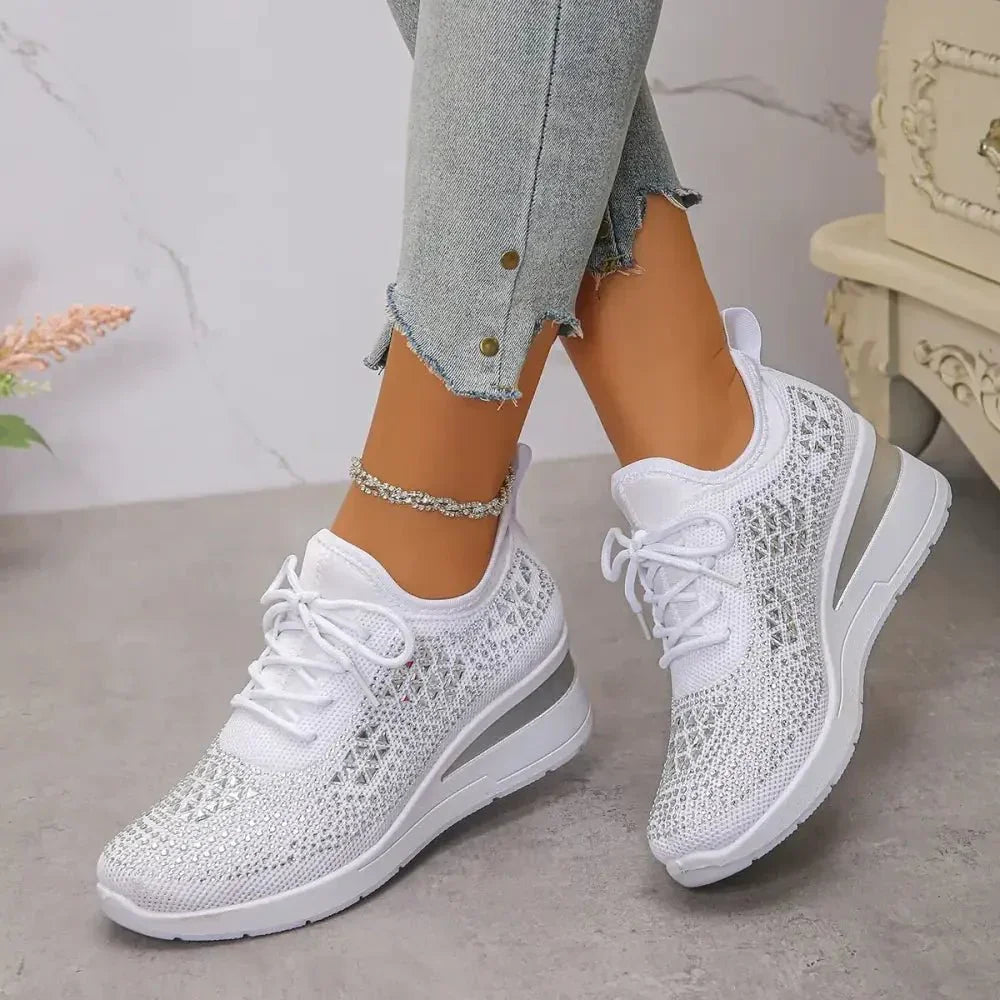 Breathable Mesh Rhinestone Wedge Athletic Sneakers - Update AvenueTrendsi100600479375198100600479375198Breathable Mesh Rhinestone Wedge Athletic SneakersSky Blue
