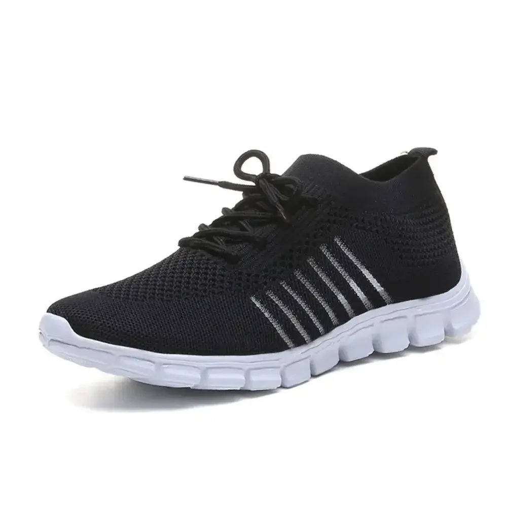 Breathable Mesh Round Toe Lace Up Athletic