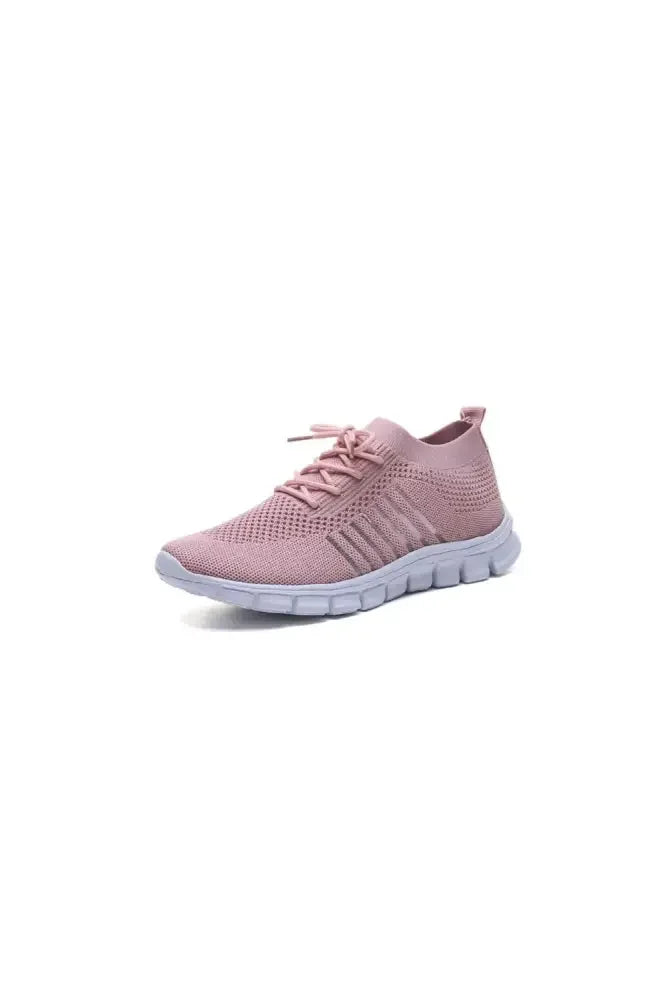 Breathable Mesh Round Toe Lace Up Athletic