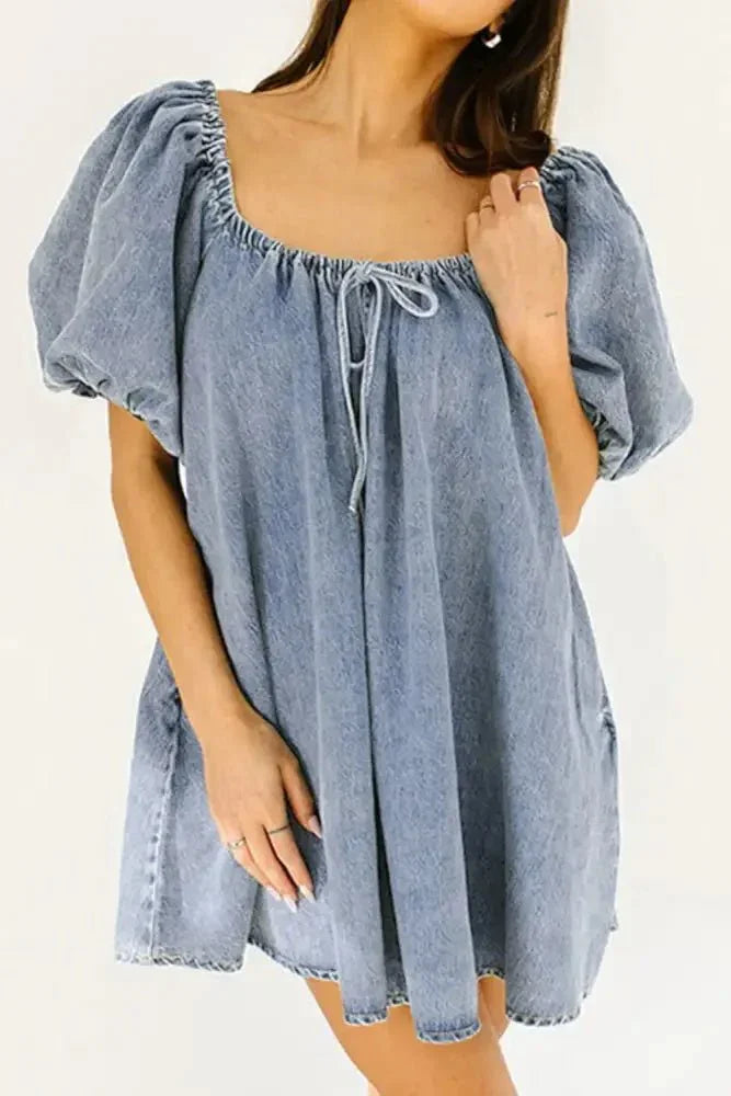 Bubble Sleeve Square Neck Denim Babydoll Dress - Update AvenueDenim Dresses & SkirtsTrendsi1001005349271341001005349271346077fe40 - 3657 - 455b - b57e - aa03b3e8197d - MaxMedium