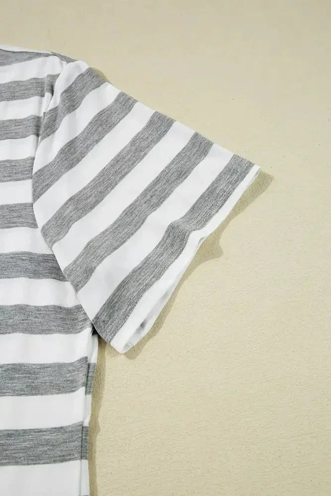 Casual Striped V - Neck Midi T-Shirt Dress - Update AvenueDaily EssentialsTrendsi1001001716218631001001716218635ac141fb - 1af8 - 4338 - b0f6 - 8a5a933e312a - MaxDark Gray