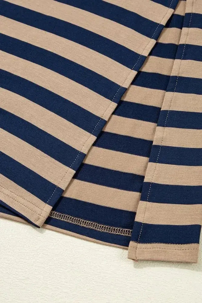 Casual Striped V - Neck Midi T-Shirt Dress - Update AvenueDaily EssentialsTrendsi1001001716252601001001716252605b56d4a5 - 8d08 - 4163 - 9e38 - c6cef839d889 - MaxBrown