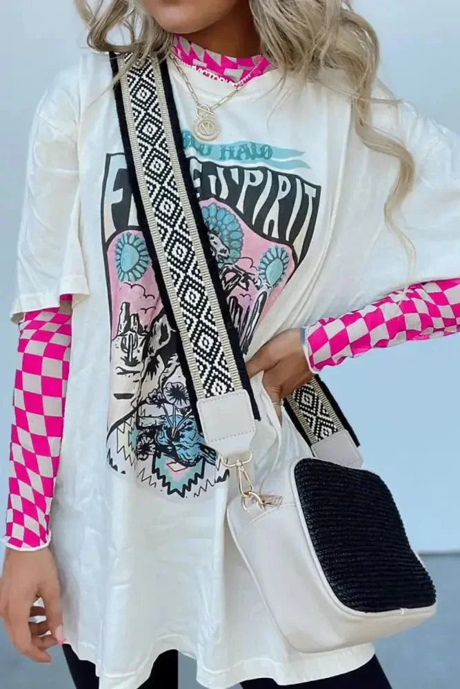 Checkered Mock Neck Long Sleeve Blouse - Update AvenueTrendsi100100397391276100100397391276b97766c0 - a5fc - 4271 - 9087 - 26e017666961 - MaxHot Pink