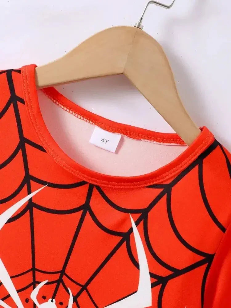 Children's Spider Round Neck Short Sleeve T-Shirt and Pants Set - Update AvenueHalloweenTrendsi100300189456522100300189456522187c7cd0 - 294b - 4b84 - 8644 - 255c867e8399 - MaxRed
