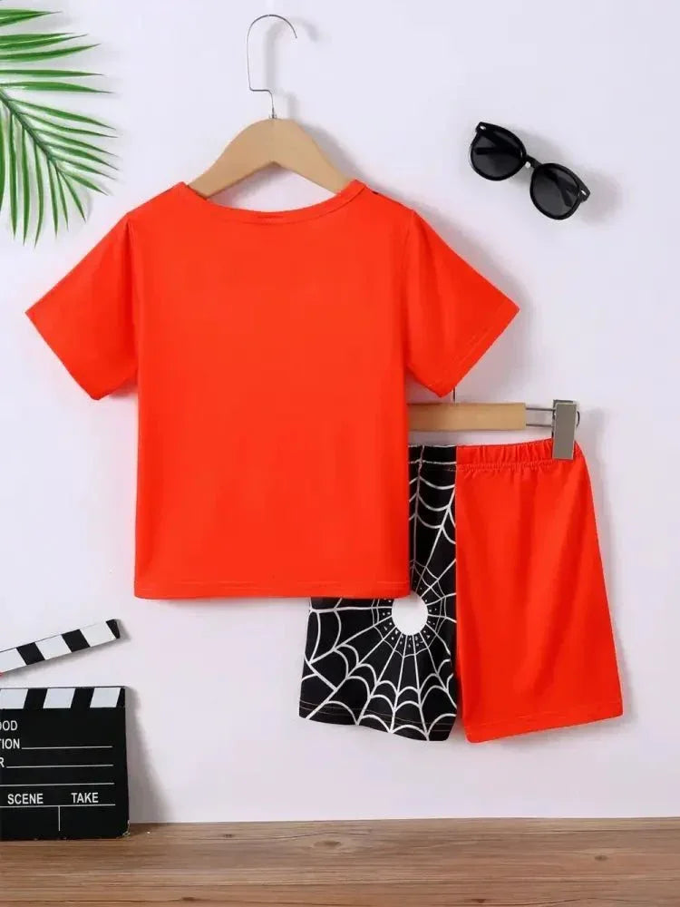 Children's Spider Round Neck Short Sleeve T-Shirt and Pants Set - Update AvenueHalloweenTrendsi100300189456522100300189456522a80f35fc - ebe8 - 4d15 - bc40 - e176d8a66a25 - MaxRed
