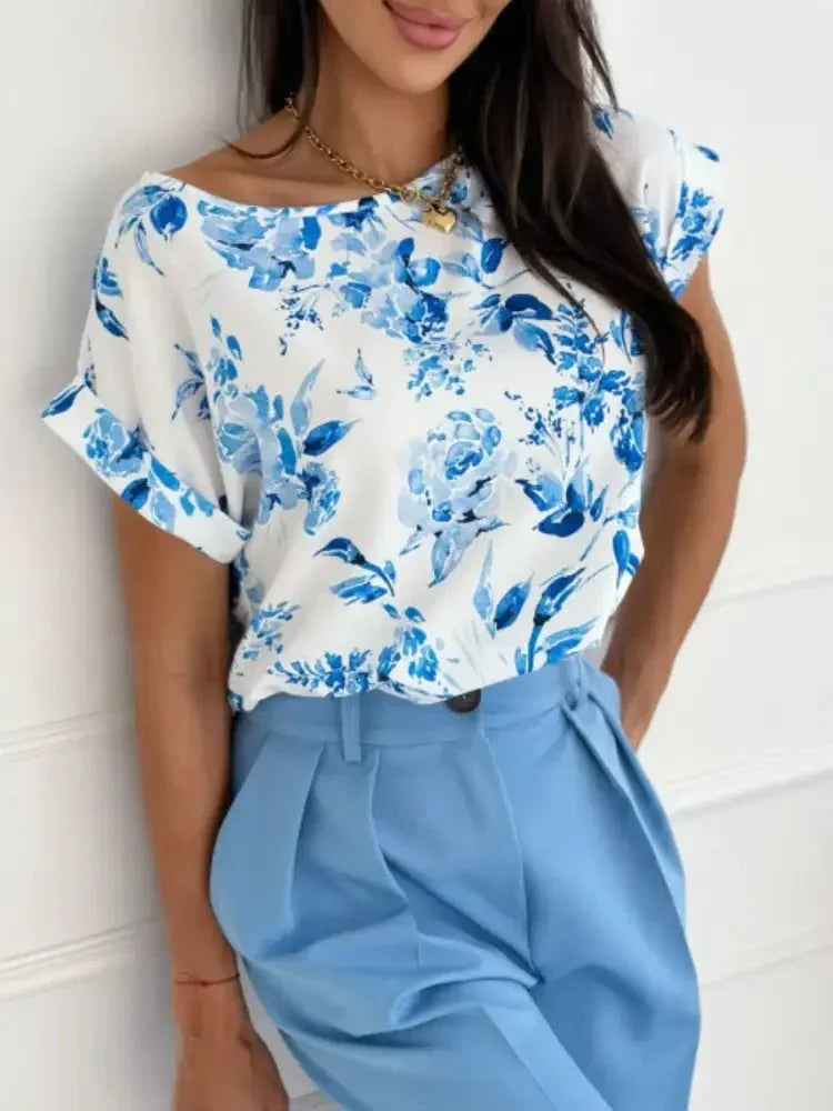 Classic Rolled Sleeve T-Shirt - Update AvenueT-ShirtsTrendsi10010092338655810010092338655812869cd5 - 0814 - 4ac4 - a083 - ec7caf83f943 - Max - OriginBlue Flowers On White Background