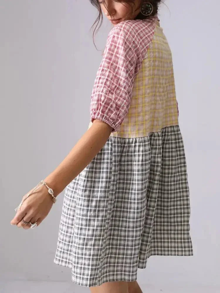 Colorful Mixed Gingham Shirt Dress - Update AvenueTrendsi100100405904416100100405904416a241f428 - 4a22 - 424b - a294 - 05def7c7697c - Max - OriginMulticolor