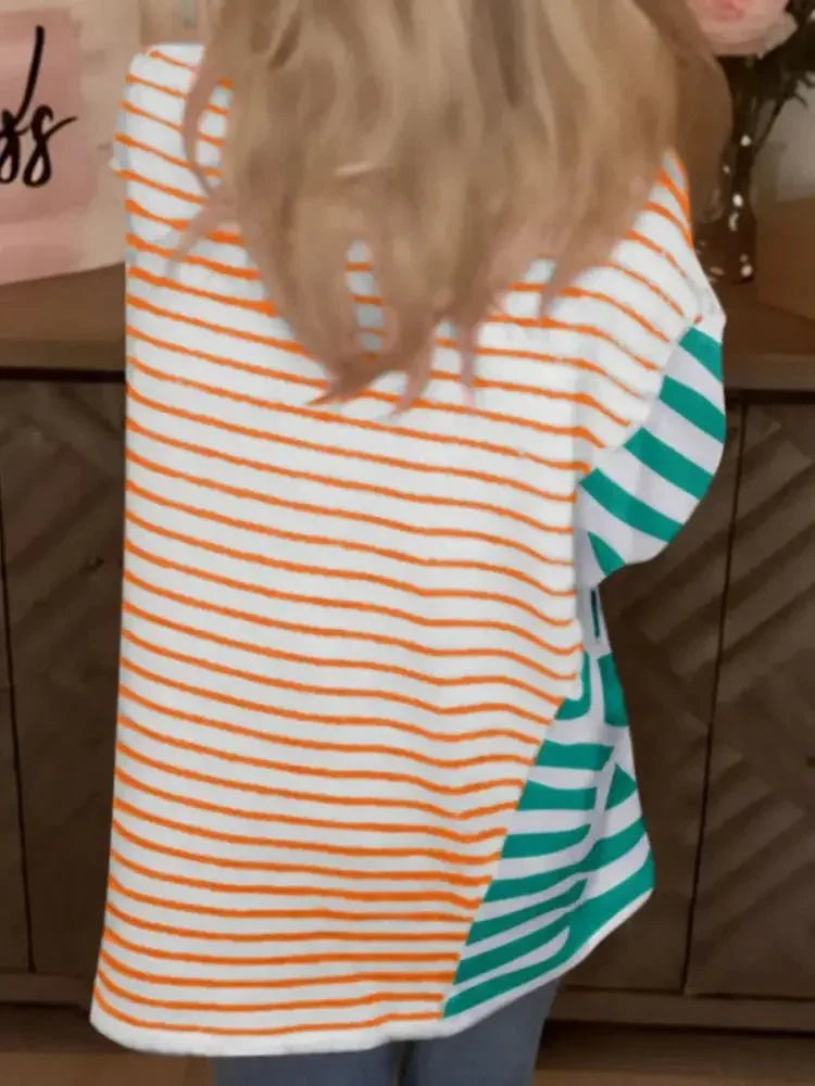 Colorful Striped Oversized T-Shirt - Update AvenueT-ShirtsTrendsi100100914019938100100914019938981bf3b4 - 1cd0 - 4cf7 - 8c49 - 412ebe911998 - Max - OriginOrange
