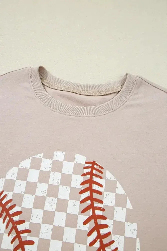 Contrast Checkered Baseball Graphic Round Neck Short Sleeve T-Shirt - Update AvenueTrendsi1001004194794511001004194794511c63e9e7 - 9d34 - 406b - bb7b - e5e1c82c6f73 - MaxDust Storm