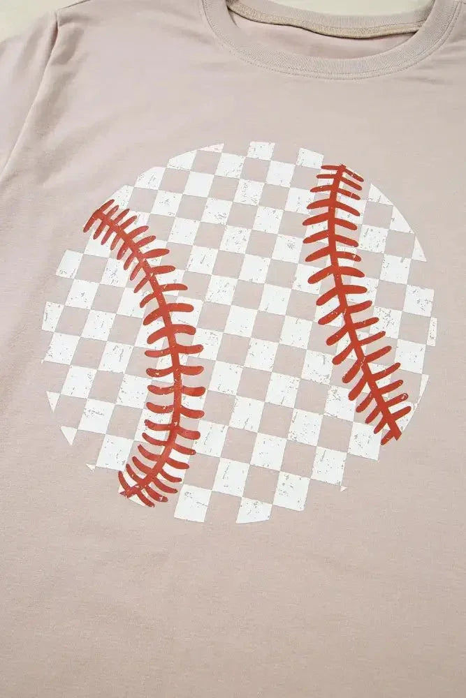 Contrast Checkered Baseball Graphic Round Neck Short Sleeve T-Shirt - Update AvenueTrendsi100100419479451100100419479451d64fefa1 - 24f8 - 4b73 - 9f69 - 2597792985c6 - MaxDust Storm