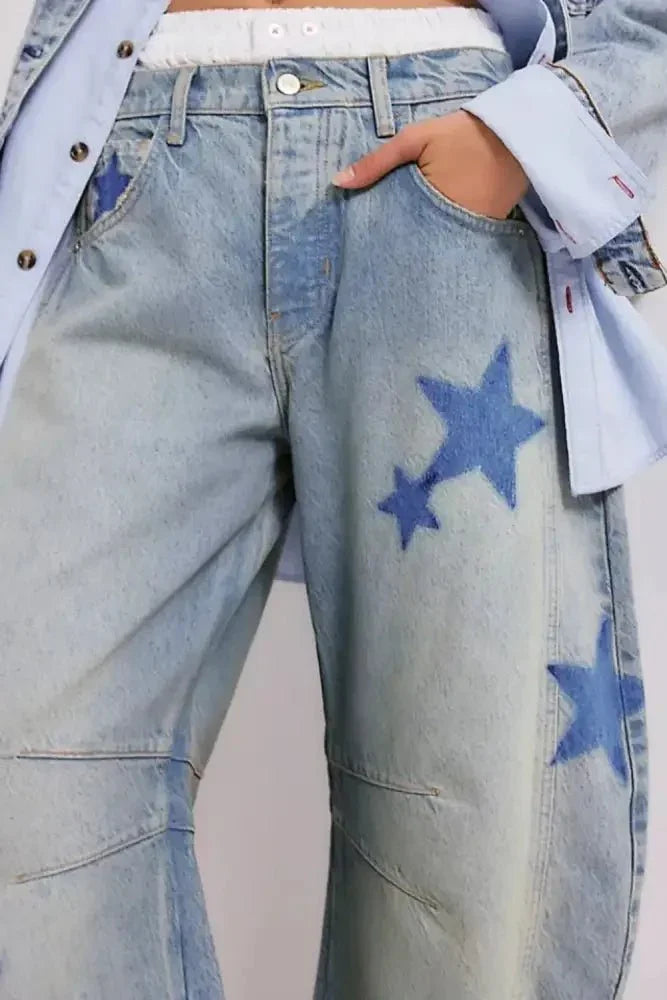 Contrast Star Wide Leg Jeans - Update AvenueHonor the Stars and StripesTrendsi100100983307765100100983307765eaff9d28 - ffe8 - 4a5c - 842b - bf5a3027704a - MaxLight