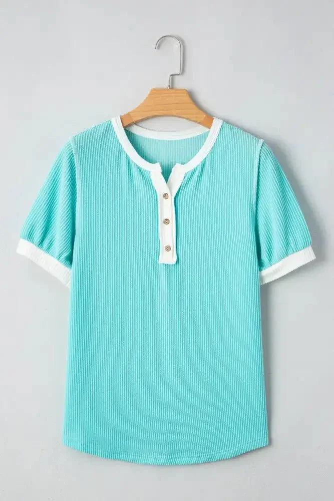 Corded Half Button Henley T Shirt - Update AvenueT-ShirtsTrendsi10010072168172910010072168172968980983 - 7700 - 4574 - a890 - 5df1685ab415 - Max - OriginAqua
