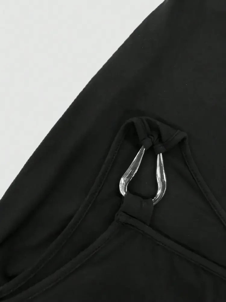 Cutout Asymmetrical Shoulder Mini Dress