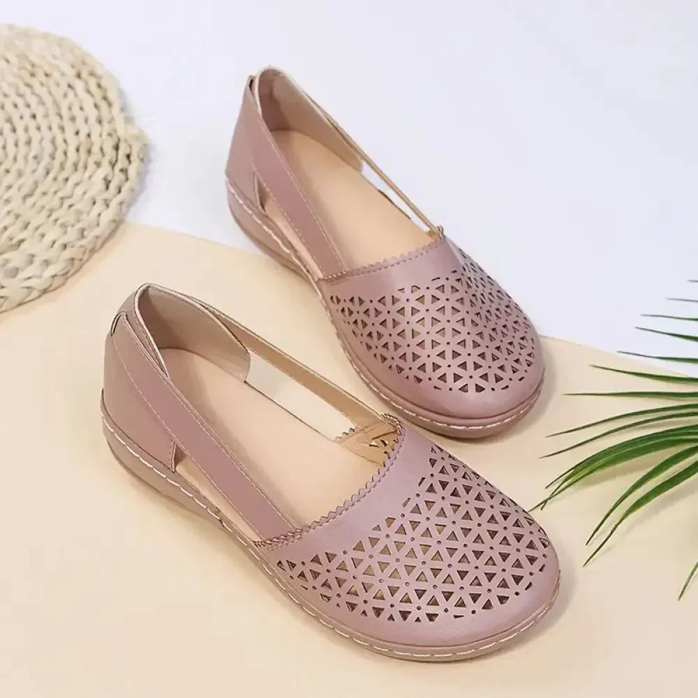 Cutout Round Toe Slip - Ons - Update AvenueTrendsi100600666781194100600666781194Cutout Round Toe Slip - OnsPink