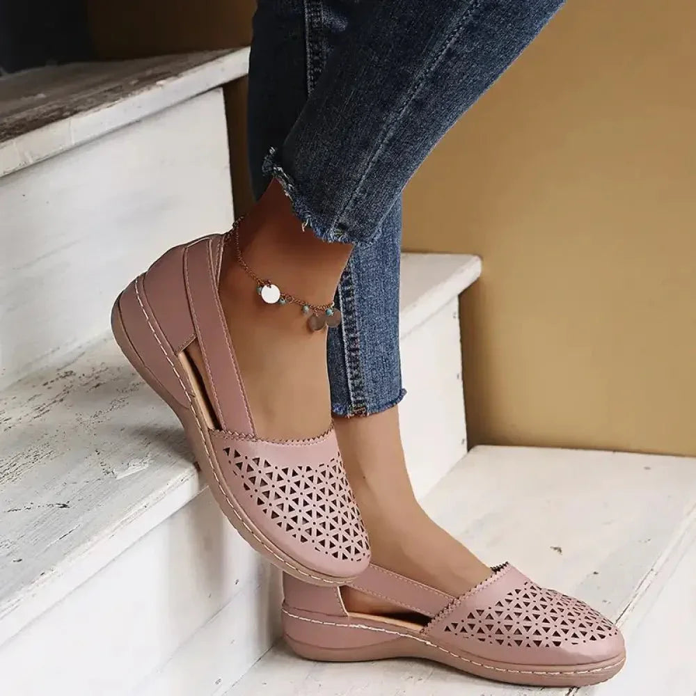 Cutout Round Toe Slip - Ons - Update AvenueTrendsi100600666781194100600666781194Cutout Round Toe Slip - OnsPink