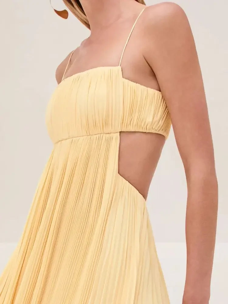 Cutout Ruched Maxi Cami Dress