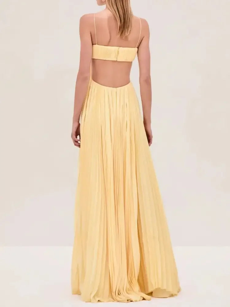 Cutout Ruched Maxi Cami Dress