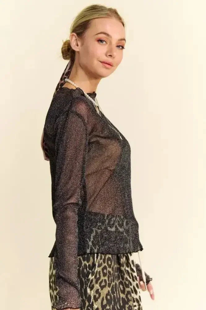 Davi & Dani Glitter Mesh Lettuce Hem Long Sleeve Top - Update AvenueTrendsi100100290571392100100290571392422f5e3e - 720e - 4d9e - b2e7 - 184cca8cc407 - MaxBlack