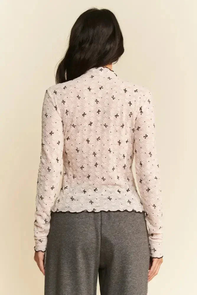 Davi & Dani Ribbon Bow Lace Hem Long Sleeve Mesh Layering Top - Update AvenueT-ShirtsTrendsi1001009467810431001009467810435cfc158618ca4e7ca6ad55ce891c14f6 - Max - OriginPINK