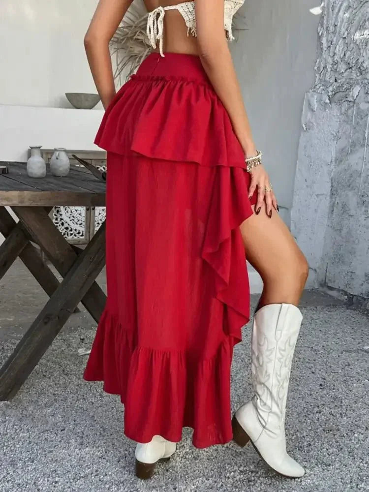 Devine High - Low Ruched Layered Skirt - Update AvenueVacation StyleTrendsi1001008173892971001008173892976b872ad1 - 9ab7 - 4615 - b636 - 185b7bf1cc9a - MaxDeep Red