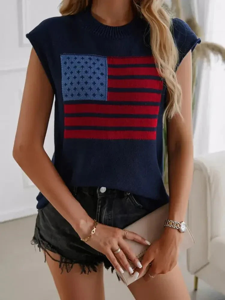 Devine US Flag Round Neck Sweater Vest - Update AvenueHonor the Stars and StripesTrendsi1001009032613591001009032613599fcd63e8 - 2db0 - 4b50 - 8d28 - 9ecbf0272074 - MaxDark Blue
