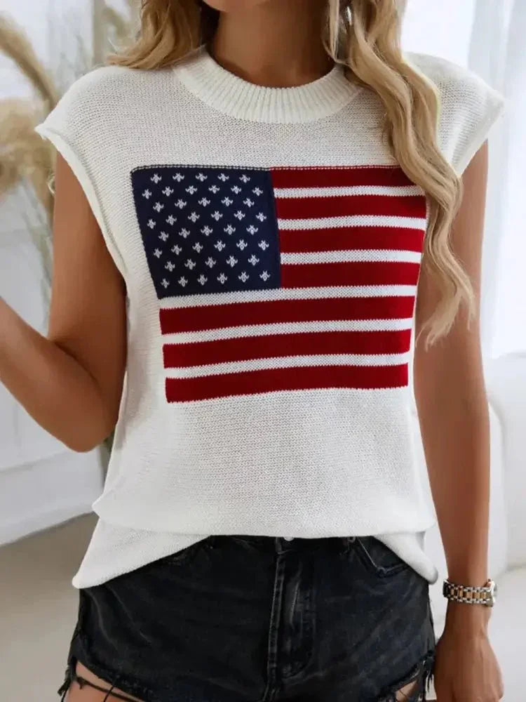 Devine US Flag Round Neck Sweater Vest - Update AvenueHonor the Stars and StripesTrendsi10010090326151310010090326151311dea9d6 - 3e68 - 4b3c - ae73 - 07fcea323cf7 - MaxWhite