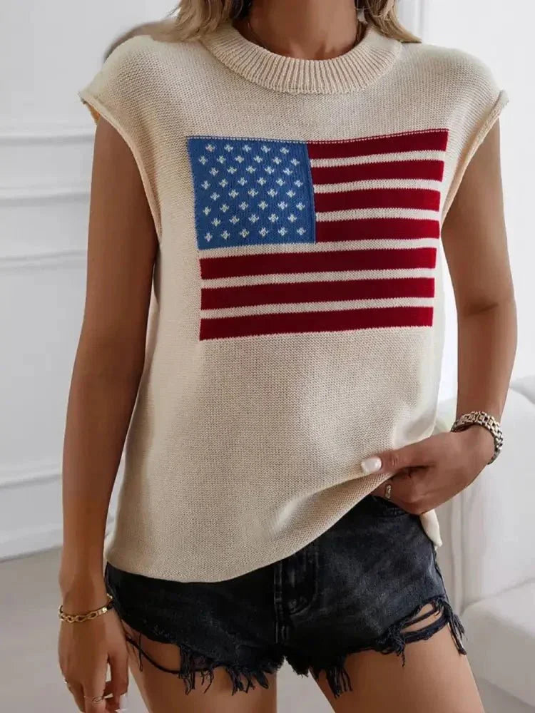 Devine US Flag Round Neck Sweater Vest - Update AvenueHonor the Stars and StripesTrendsi10010090326510610010090326510618fb7268 - 606f - 48d1 - 8543 - 487c9152d1d7 - MaxBeige