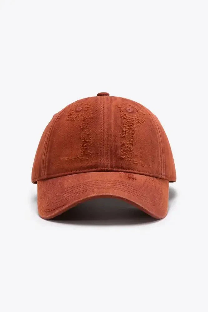 Distressed Adjustable Baseball Cap - Update AvenueTrendsi101300630209325101300630209325Distressed Adjustable Baseball CapTerracotta