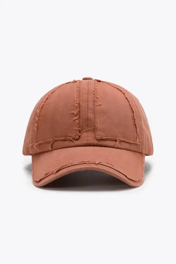 Distressed Adjustable Baseball Cap - Update AvenueTrendsi101300690266509101300690266509Distressed Adjustable Baseball CapBurnt Coral