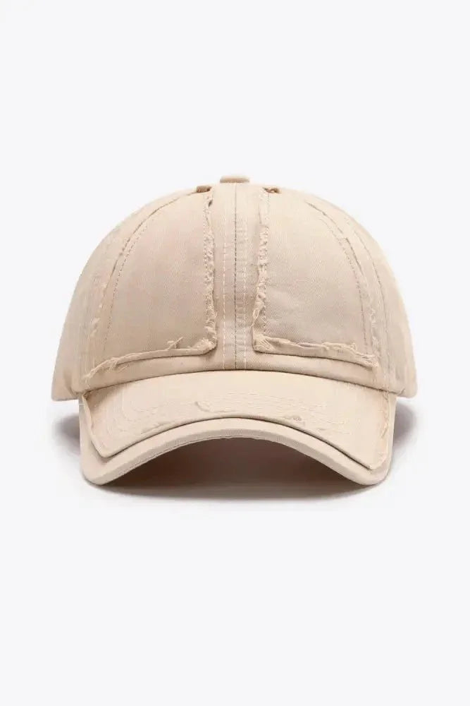 Distressed Adjustable Baseball Cap - Update AvenueTrendsi101300690266639101300690266639Distressed Adjustable Baseball CapCream