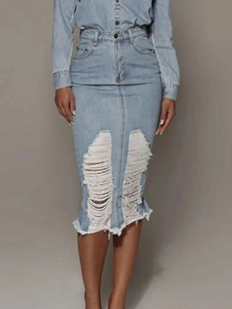 Distressed Slit Denim Skirt - Update AvenueDenim Dresses & SkirtsTrendsi100100853897663100100853897663eb208260df004a688b8dfa556adcaff4 - MaxLight