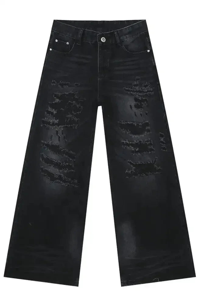 Distressed Wide Leg Jeans - Update AvenueTrendsi100400963963864100400963963864Distressed Wide Leg JeansMedium