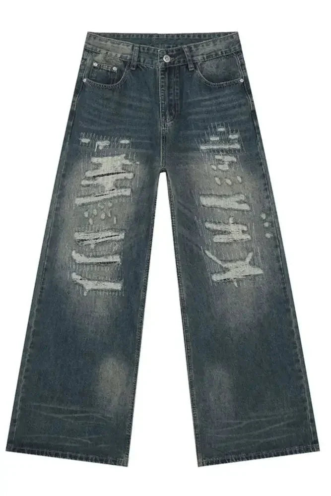 Distressed Wide Leg Jeans - Update AvenueTrendsi100400963963864100400963963864Distressed Wide Leg JeansMedium