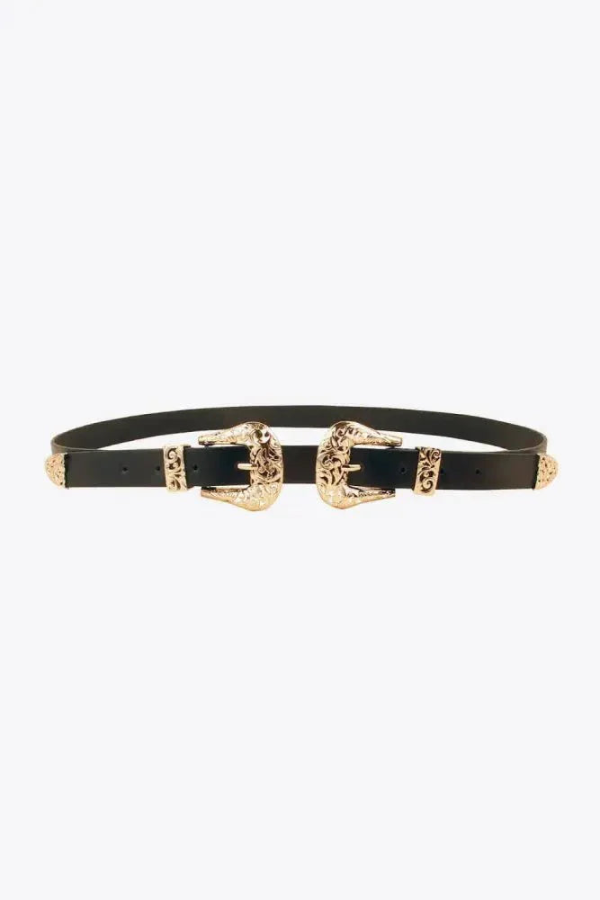 Double Buckle PU Leather Belt - Update AvenueTrendsi100100908332750100100908332750Double Buckle PU Leather BeltBlack