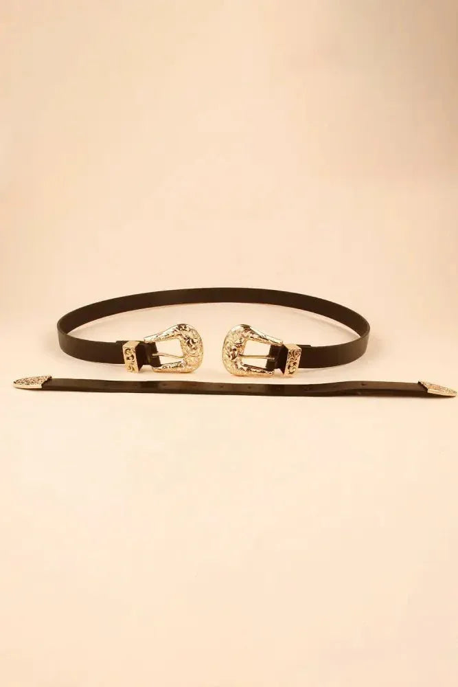 Double Buckle PU Leather Belt - Update AvenueTrendsi100100908332750100100908332750Double Buckle PU Leather BeltBlack