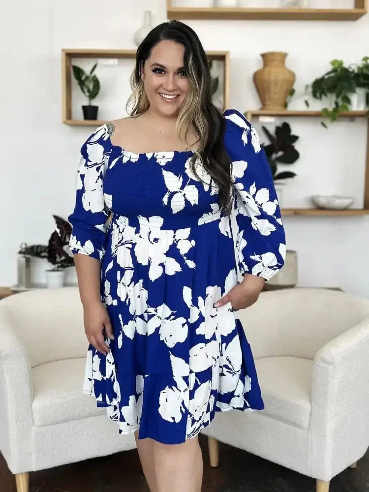 Double Take Full Size Floral Ruffle Hem Smocked Dress with Pockets - Update AvenueVacation StyleTrendsi1001004517878791001004517878793639ae61 - dbc8 - 4da6 - 9613 - 26a1214a1712 - MaxRoyal Blue