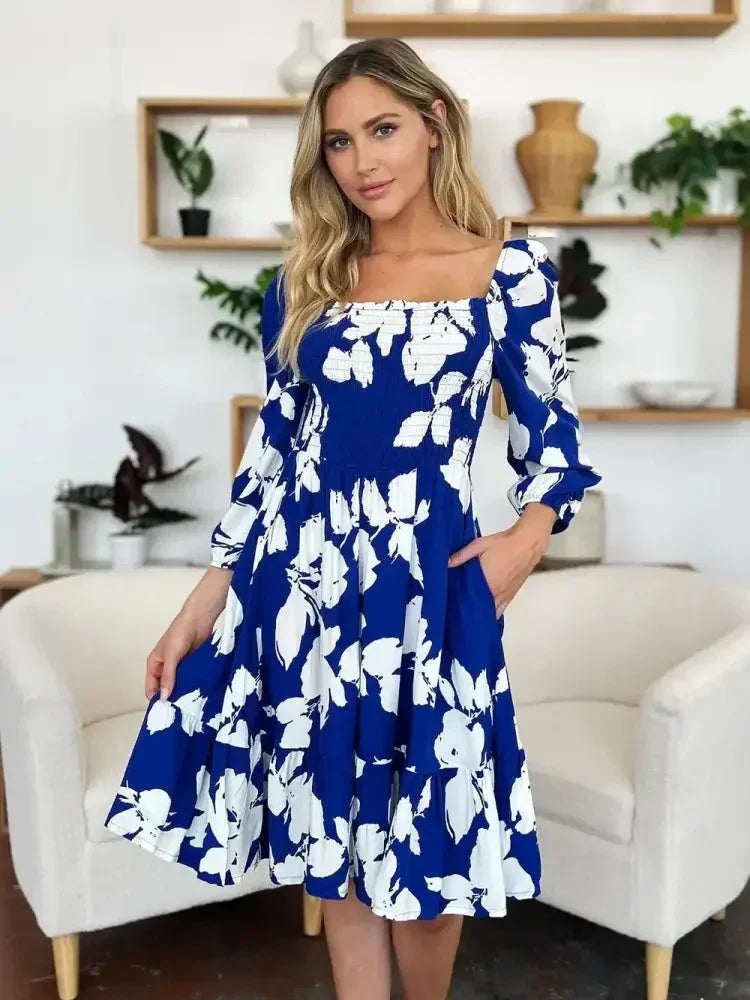 Double Take Full Size Floral Ruffle Hem Smocked Dress with Pockets - Update AvenueVacation StyleTrendsi10010045178787910010045178787979d46851 - 1e0d - 4889 - a758 - 608bdeaae78d - MaxRoyal Blue