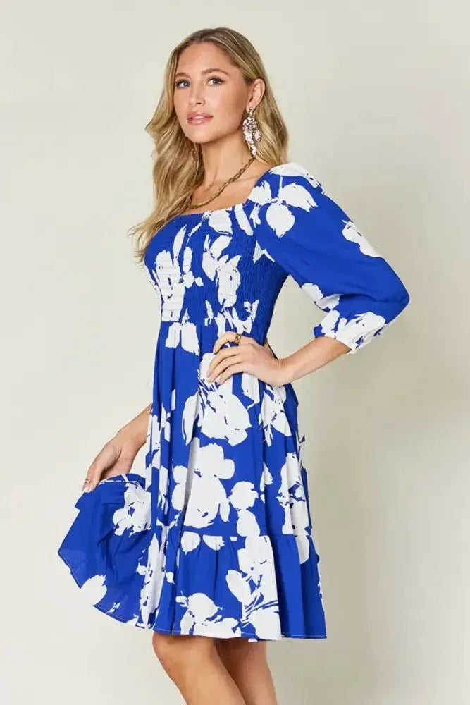 Double Take Full Size Floral Ruffle Hem Smocked Dress with Pockets - Update AvenueVacation StyleTrendsi100100451787879100100451787879834ff2ae - 4d7c - 444e - ab6e - 3b7ab31f1be4 - MaxRoyal Blue