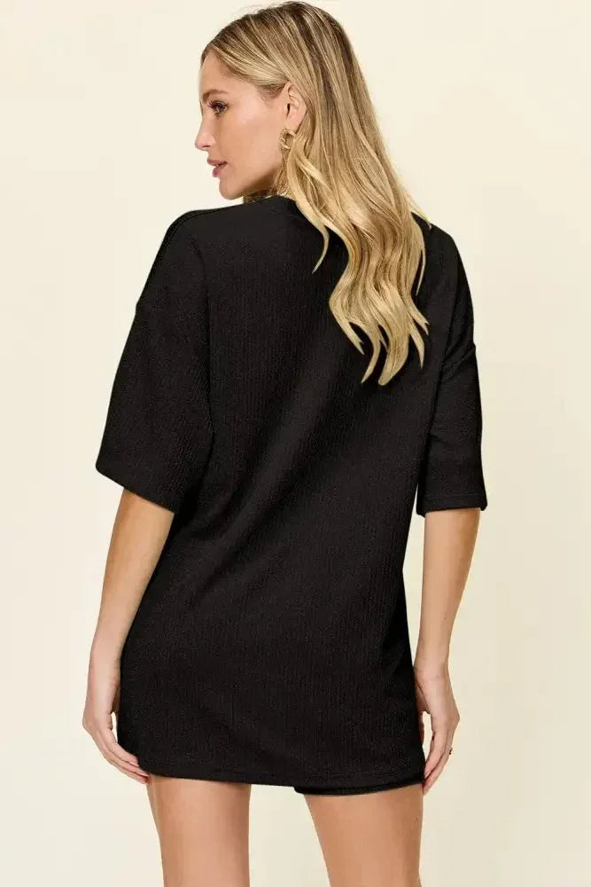 Double Take Full Size Texture Round Neck Drop Shoulder T-Shirt and Shorts Set - Update AvenueDaily EssentialsTrendsi10010067381107710010067381107742d065db - 67a5 - 43e2 - b3a7 - 67d316672b12 - MaxBlack