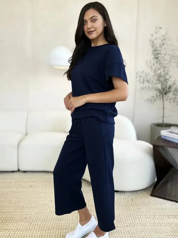 Double Take Full Size Texture Short Sleeve Top and Pants Set - Update AvenueVacation StyleTrendsi100102439211078100102439211078dc23b7f5 - bf09 - 46e1 - ad78 - d8ce49c90846 - MaxNavy