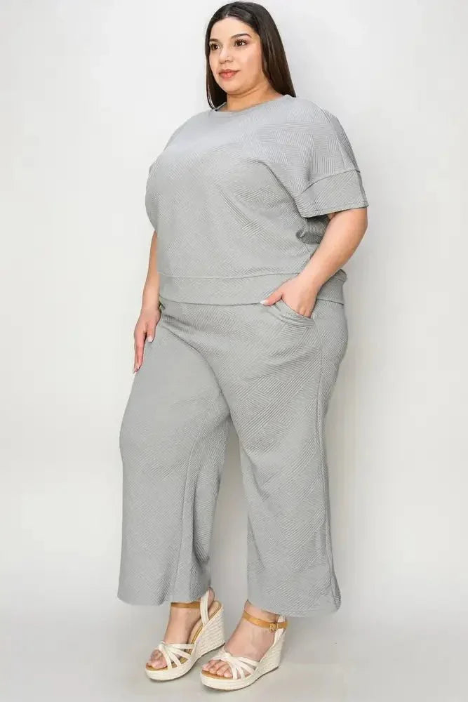 Double Take Full Size Texture Short Sleeve Top and Pants Set - Update AvenueVacation StyleTrendsi1001024392191871001024392191877cae07d9 - f710 - 43eb - b1c3 - 12a24d56dfa5 - MaxCloudy Blue