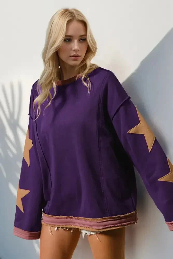 Double Take Star Patched Long Sleeve Sweatshirt - Update AvenueHonor the Stars and StripesTrendsi100100534301667100100534301667012ad615 - 8dec - 4937 - a044 - e8e236fb9ac4 - MaxPurple