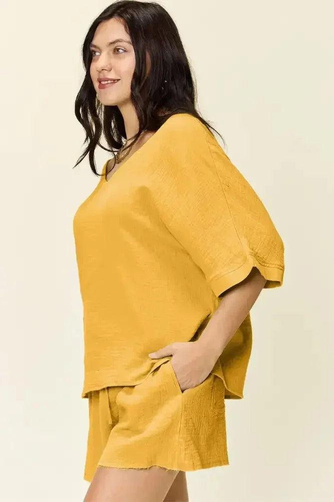 Double Take Texture Half Sleeve T-Shirt and Drawstring Shorts Set - Update AvenueTrendsi100100155634322100100155634322b6b9226a - cdeb - 4292 - 9860 - 0ee18d4fbeb4 - MaxGold