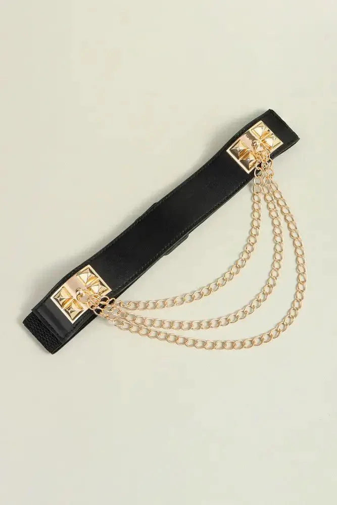 Elastic Belt with Chain - Update AvenueTrendsi101300215175453101300215175453Elastic Belt with ChainBlack
